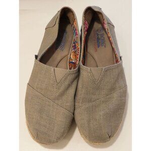 Sketchers Bobs Canvas Espadrille Wedge Grey 9